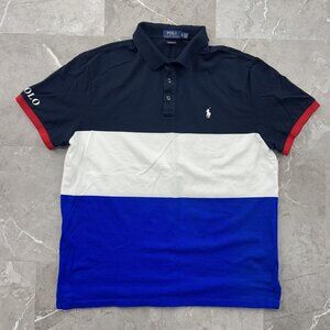Polo Ralph Lauren Polo Shirt Mens XL Custom Slim Fit Colorblock Short Sleeve